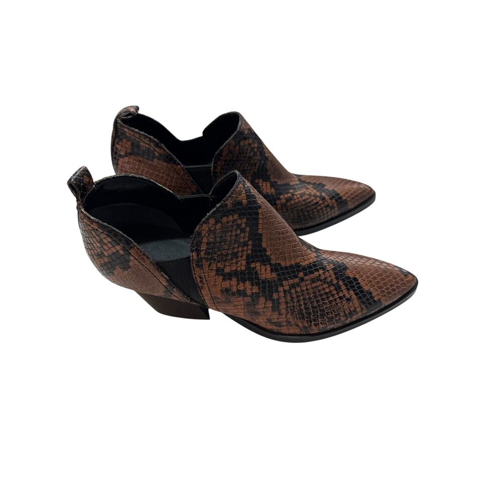 Marc Fisher Python Snake Print Leather Western Ch… - image 3